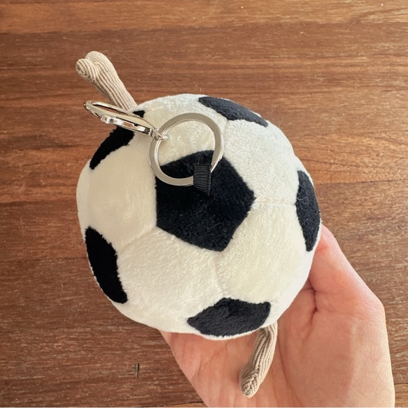 Soccer Ball Plush Keychain Clip Cute Sports Bag Charm Backpack Accessory Gift - Picture 5 of 7